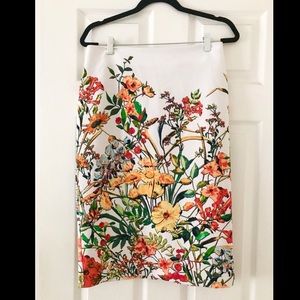 Summer floral pencil skirt